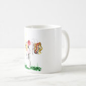 Mug Art de yoga - "mère dans" la pose modifiée de (Devant droit)