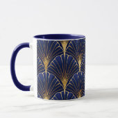 Mug Art déco bleu marine et or (Gauche)