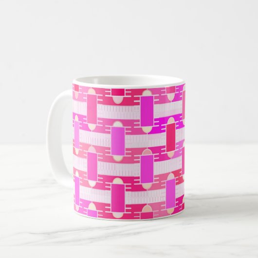 Mug Art Déco chic industriel - rose, fuchsia, orchidée (Devant gauche)