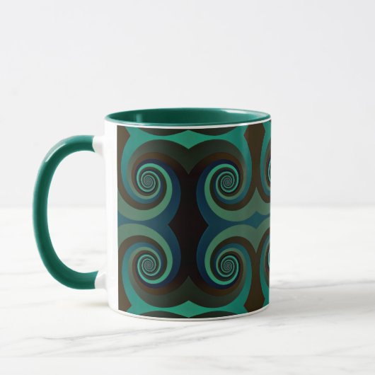 Mug Art déco classique noir et vert (Gauche)