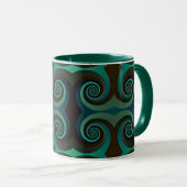 Mug Art déco classique noir et vert (Devant droit)