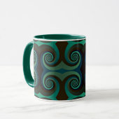 Mug Art déco classique noir et vert (Devant gauche)
