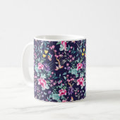 Mug Art Déco customisé au design floral (Devant gauche)