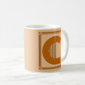 Mug Art déco de lignes droites avec le monogramme, (Devant droit)