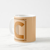 Mug Art déco de lignes droites avec le monogramme, (Devant gauche)
