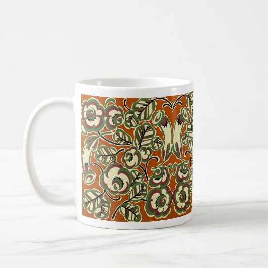 Mug Art Déco Design No 5 Floral Pattern (Gauche)