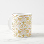 Mug Art Déco : Elégance Gold-White. (Devant gauche)