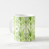 Mug Art Déco Elégant Feuille vert feuillu motif floral (Devant gauche)