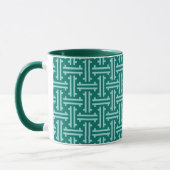 Mug Art déco furet chinois, turquoise et aqua (Gauche)