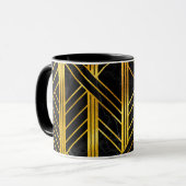 Mug Art déco géométrique doré sur marbre noir (Devant gauche)