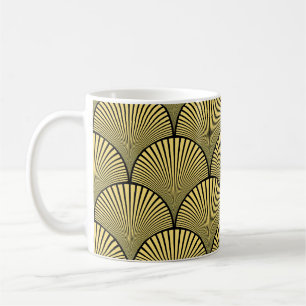 Mug Art déco japonais : Design d'or noir