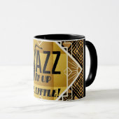 Mug Art déco jazz saxophone noir or musique (Devant droit)