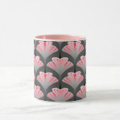 Mug Art déco Lily, Grey / Grey / Coral rose (Centre)