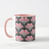 Mug Art déco Lily, Grey / Grey / Coral rose (Gauche)