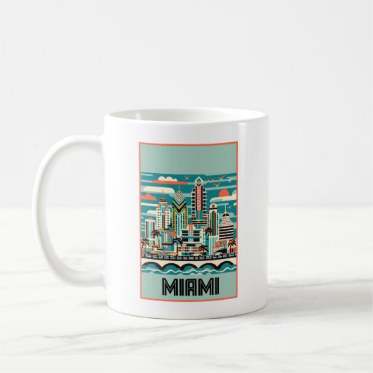 Mug Art déco Miami Floride (Gauche)