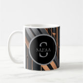 Mug Art Deco Monogram Circle Name Design (Gauche)