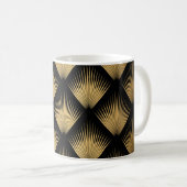 Mug Art Déco, motif d'or noir. (Devant droit)