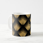Mug Art Déco, motif d'or noir. (Devant gauche)