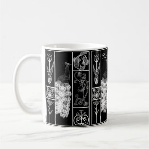 Mug Art déco noir & blanc stylisé personnalisable