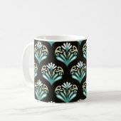 Mug Art Déco noir et sarcelle (Devant gauche)