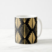 Mug Art Déco Or Noir : sans couture (Devant droit)