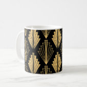 Mug Art Déco Or Noir : sans couture (Devant gauche)