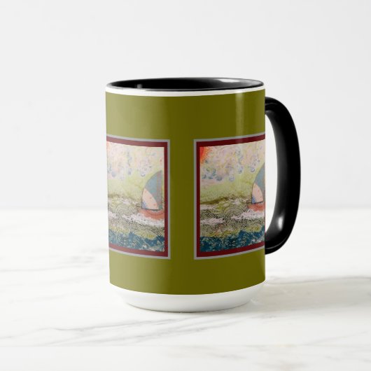 Mug - Art Deco Sailboat  (Devant droit)