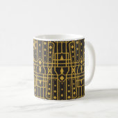 Mug Art Deco seamless luxury geometric pattern. Golden (Devant droit)