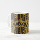 Mug Art Deco seamless luxury geometric pattern. Golden (Devant gauche)