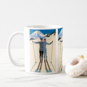 Mug Art Déco vintage, Amants en Neige par George Barbi