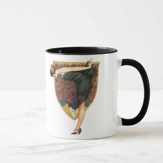 Mug Art Déco vintage Flapper au paon (Droite)