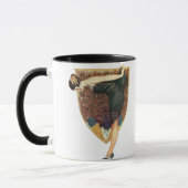 Mug Art Déco vintage Flapper au paon (Gauche)