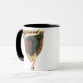 Mug Art Déco vintage Flapper au paon (Devant gauche)