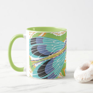 Mug Art Déco vintage jazz pochoir jardin insectes bugs