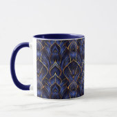Mug Art Déco Whimsical Vintage Bleu Floral (Gauche)