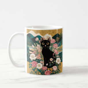 Mug Art décoratif de chat noir dans le style de Gustav