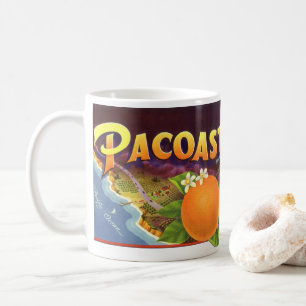 Mug Art d'étiquette de caisse de fruits vintage, Orang