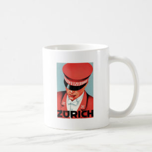 Mug Art d'étiquette de Zurich Suisse de Vintage voyag