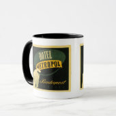 Mug Art d'étiquette d'hôtel de Budapest Hongrie de (Devant gauche)