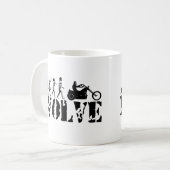 Mug Art d'évolution de cavalier de moto de motard de (Devant gauche)