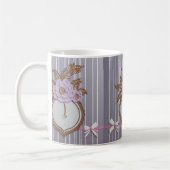 Mug art d'IA à rayures grises (Gauche)