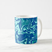 Mug Art d'onde fluide Abstrait avec des rouleaux bleus (Devant droit)