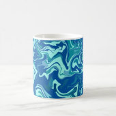Mug Art d'onde fluide Abstrait avec des rouleaux bleus (Centre)