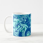 Mug Art d'onde fluide Abstrait avec des rouleaux bleus (Gauche)