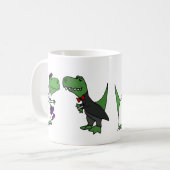 Mug Art drôle de mariage de jeunes mariés de dinosaure (Devant gauche)