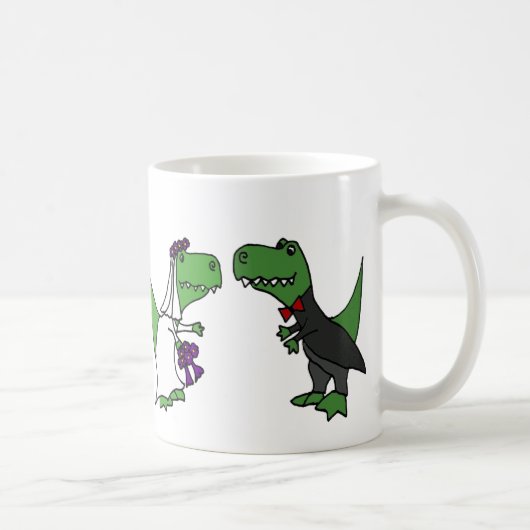Mug Art drôle de mariage de jeunes mariés de dinosaure (Droite)