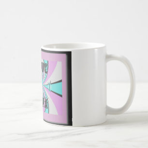 Mug Art du cœur kenyan : J'aime l'abstrait cyan violet