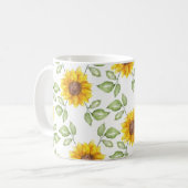 Mug Art du tournesol aquarelle (Devant gauche)