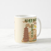 Mug Art du voyage au Vietnam, Vintage (Devant droit)
