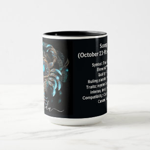 Mug Art du zodiaque Scorpion pour 23 octobre–21 novemb
